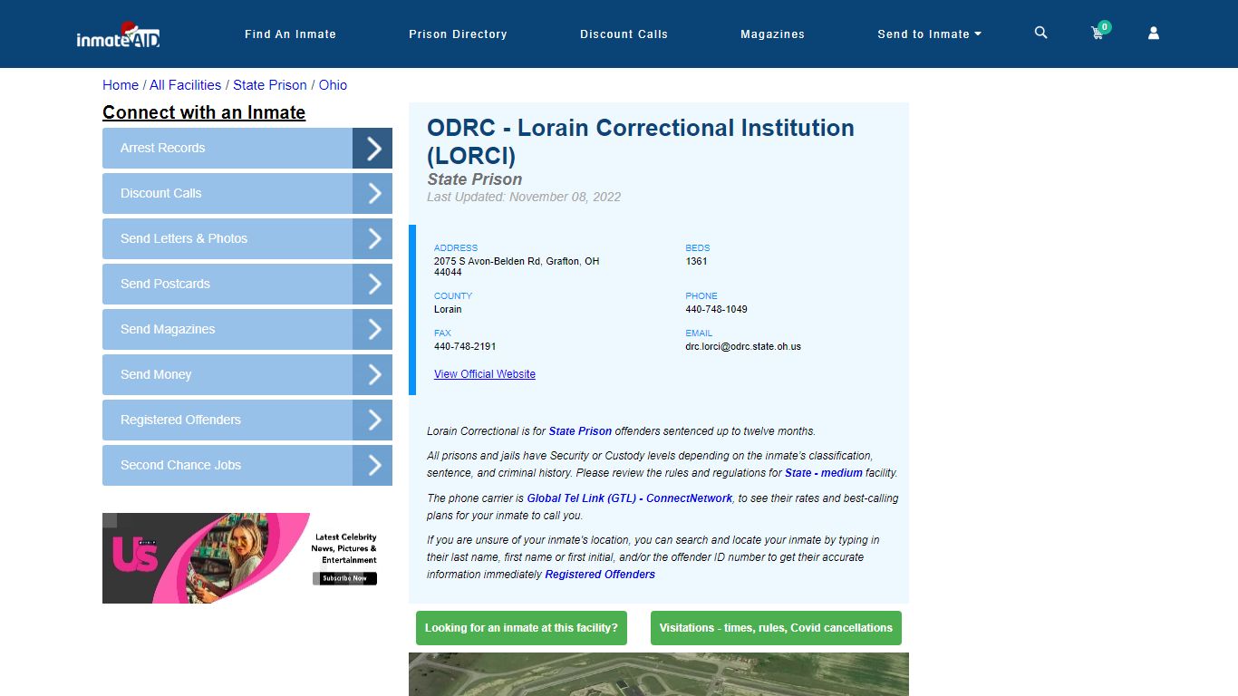 ODRC - Lorain Correctional Institution (LORCI) & Inmate Search ...